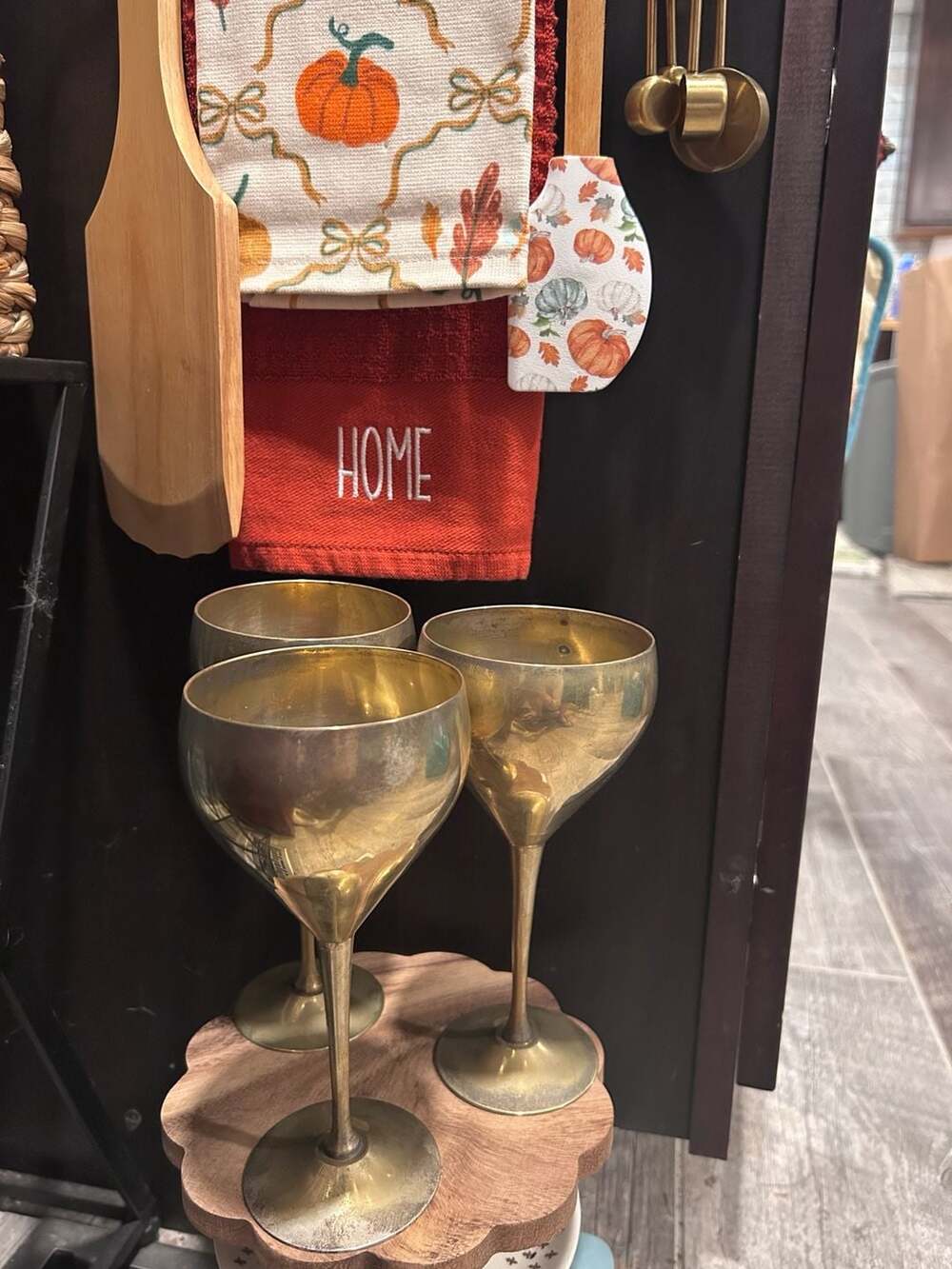 Leonard Wine Goblets E.P.N.S. Set of 3 Brass Chalice Cups